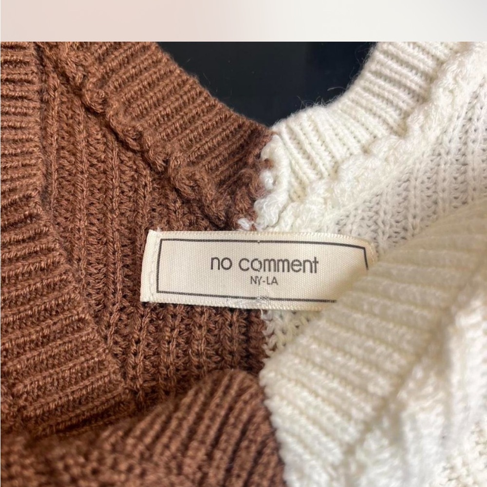 Women's Brown and White Sweater